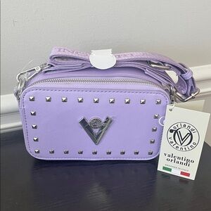 Valentino Orlandi Lavender Studded Crossbody Bag